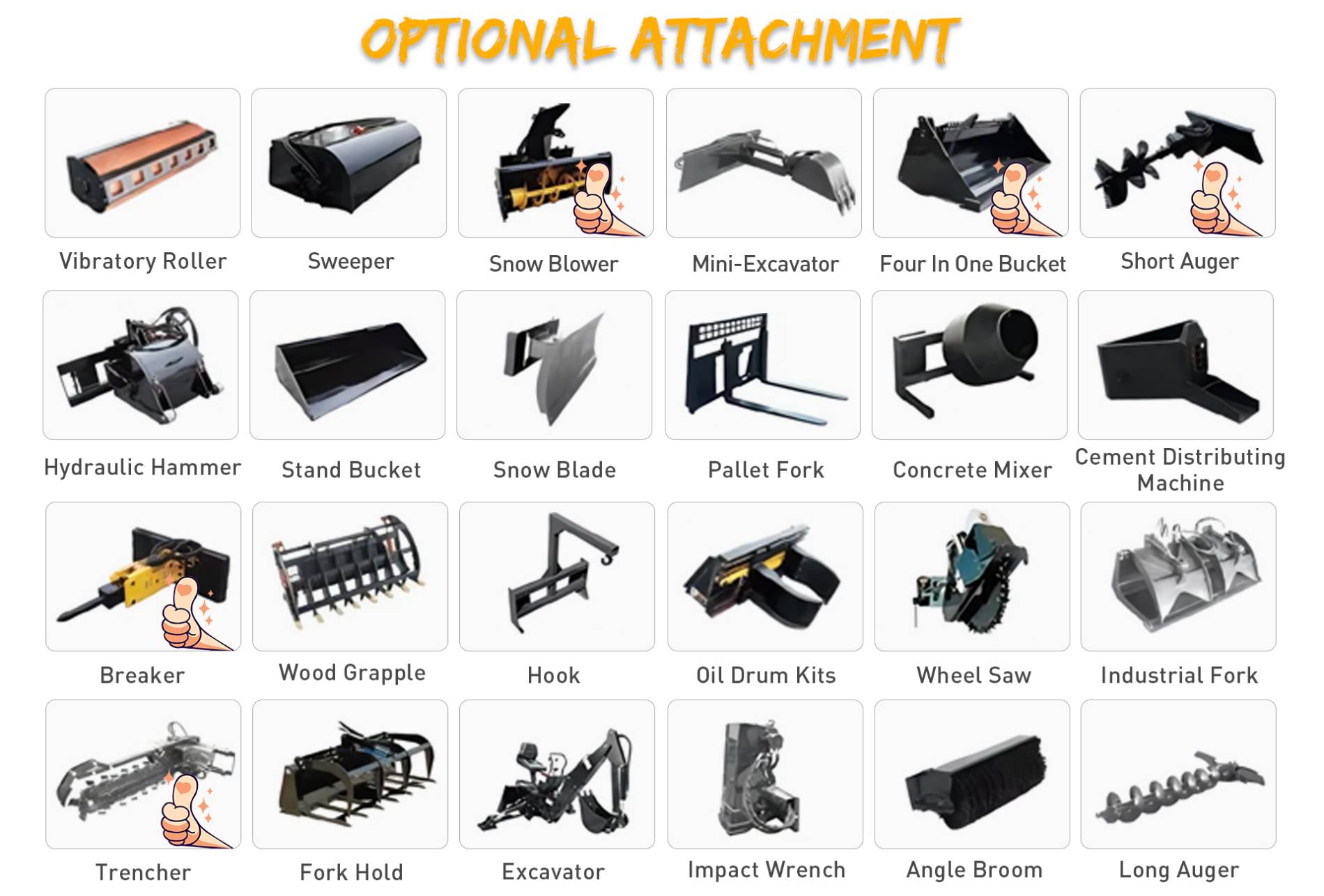 attachments for skid loaders price