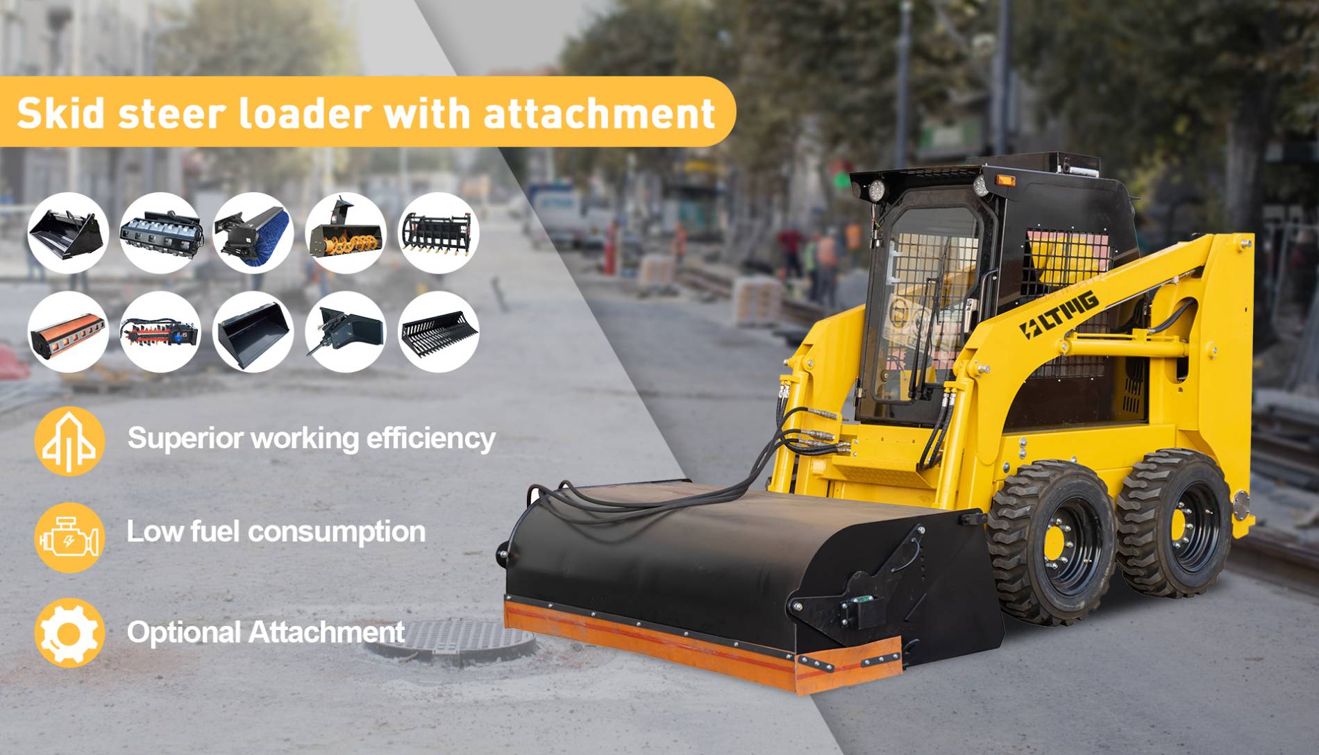 skid loader sweeper attachment
